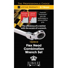 12PC Flex Head Combination Wrench Set 8-19MM 